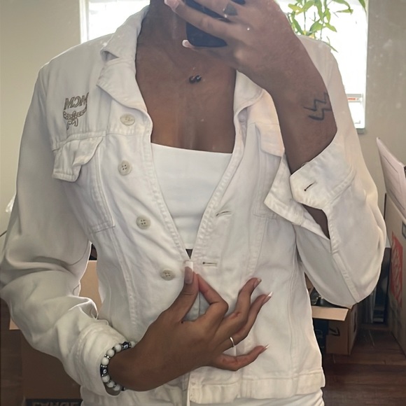 ✨🤍MCM White Denim Jacket🤍✨ - Picture 1 of 4